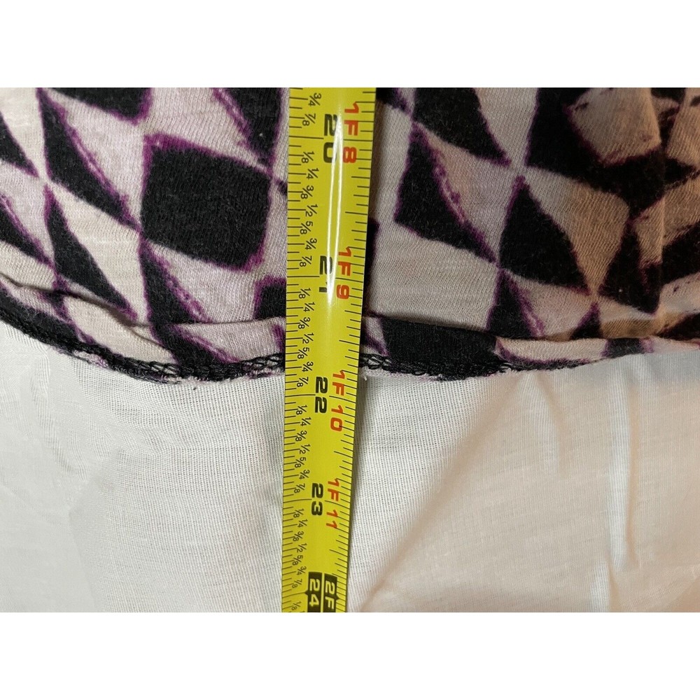 Daisy Fuentes Size XLarge Short Sleeve Shirt Purple Geometric Shapes - Picture 4 of 5